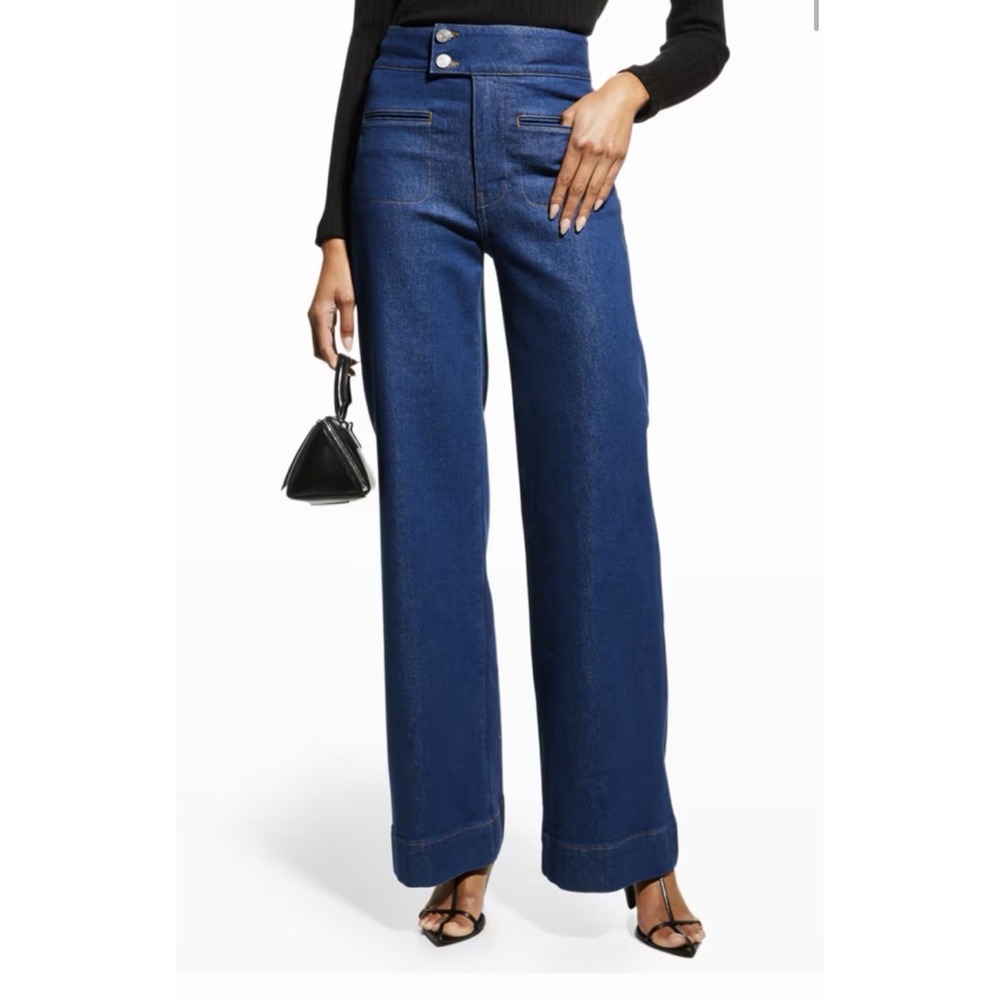 FRAME Denim $268 Le Hardy Wide Leg Jeans Blue Size 27